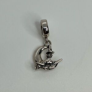 Chamilia 925 Sterling Silver Over the Moon Flying Witch Halloween Charm Bead